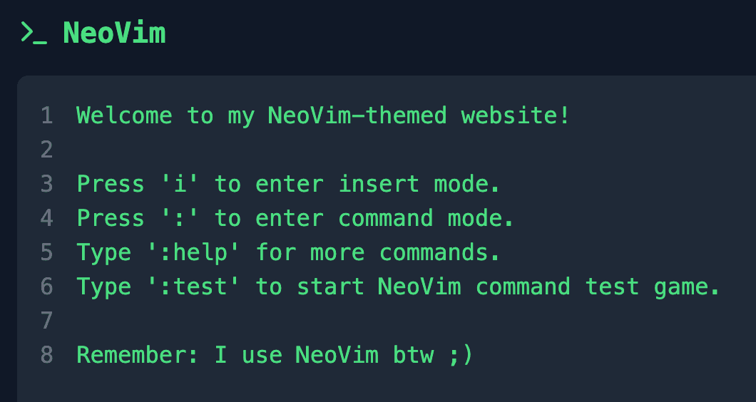 neovim: vim in your browser