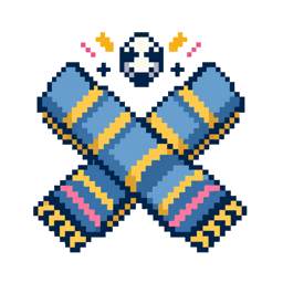 Pixel crossed football supporter scarves